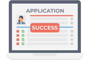Screen showing a success button after using an ATS in niche recruiting